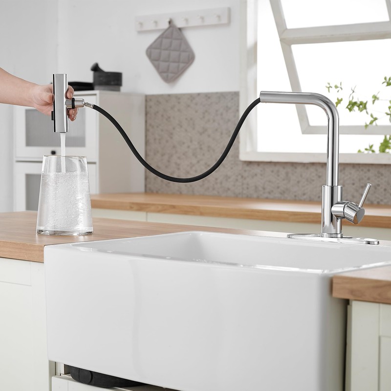 Kitchen Faucets with Pull Down Sprayer,Waterfall Kitchen Sink Faucet,Commercial Utility