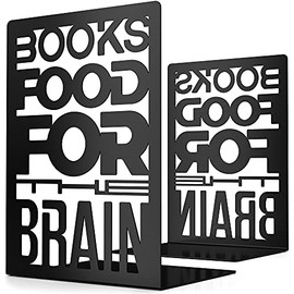 CraftyCrocodile Metal Book Ends - Decorative Bookends for Shelves, Universal Bookend Support, Non-Skid Heavy Duty Book Holder for Shelf, Book Stoppers for Home, Office, Library