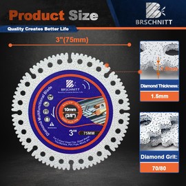 BRSCHNITT Indestructible Disc for Grinder 3inch 2pcs-3/8"Arbor Multifunctional Cutting Discs for Smooth Cutting, Chamfering, Grinding Materials