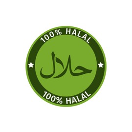 Sticker 100% Halal Notice Sign for Doner Snack Bistro Premium Sticker Weatherproof and UV-Resistant