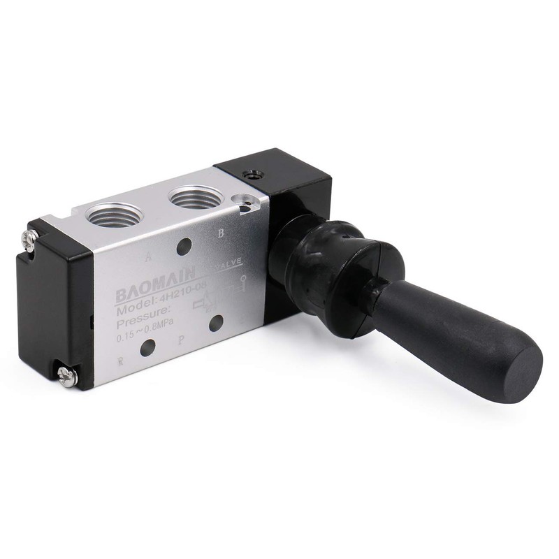 Baomain Pneumatic Solenoid Valve Manual Control Push-Pull, 4H210-08 PT 1/4"