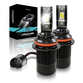 StoneBanks 9007 HB5 LED Kit de Focos para Auto,20000LM 180W 300% Brillo Luz Alta Y Baja 6500K Blanca, Faros para Delanteras,Plug & Play, 2 Paquetes