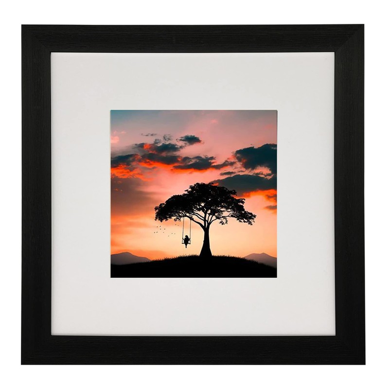 8x8 Picture Frame Gallery Photo Frame with 5x5 mat,Freestanding and