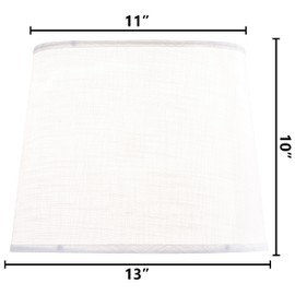 White Texture Lamp Shades Set of 2 Drum Lampshades Replacemnt for Table Lamps Floor Lamps-11"Top × 13" Bottom × 10" High(Spider),Required Assembly-Modern Table Lamps for Bedrooms-By GO&SO