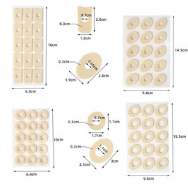 Pack of 60 Corn Plasters, Foam Callus Cushions, Corn Rings, Bubble Plasters, Corns, Anti-Friction, Reduces Foot and Heel Pain on Toes, Callus, Non-Slip, 4 Large Leaves