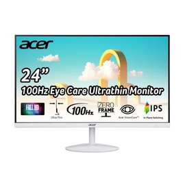 acer SB242Y Ewi 23.8" Full HD (1920 x 1080) IPS Zero-Frame Gaming Office Monitor | AMD FreeSync Technology | Ultra-Thin Stylish Design | 100Hz | 1ms (VRB) | Low Blue Light | Tilt | HDMI & VGA Ports