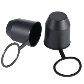 Kundorf Anhängerkupplung Schutzkappe mit Sicherungsring 2 Stück, für 50mm Kugelkopf Anhänger Kupplung, Staubdicht und Wasserdicht, Universal Kugelabdeckung für Auto, Wohnmobil, Kugelkopfschutz Schwarz
