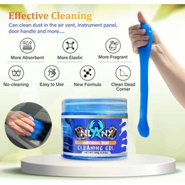 Gel limpiador universal para polvo x2 más flexible absorbente y sin olores químicos para cualquier conducto de ventilación o zona de tu coche elimina el polvo de tus dispositivos electrónicos y