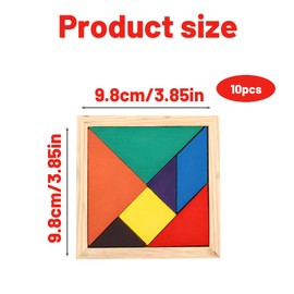10 Piece Wooden Tangram Set, Tangram, Tangram Children's Party Bags, Tangram Puzzle, Montessori Toy, Children's Birthday Party Gift, Learning Toy for Children