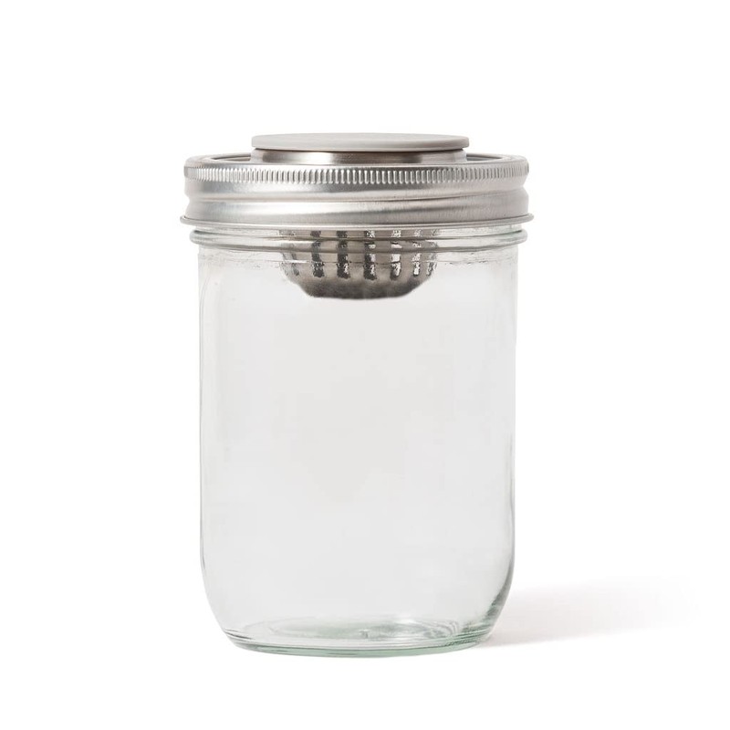Herbware Humidity Pack Holder Mason Jar Lid, Wide Mouth, Stainless