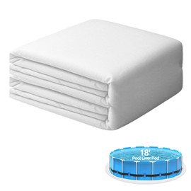 Tacsal 18 ft Pool Liner Pad for Above Ground Pools - Under Pool Padding, Above Ground Pool Pad, Strong for Swimming Pool or Hot Tub Liner, White