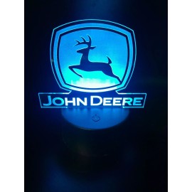 Chitown Laser Edge Lit Tabletop Sign, Multi-Colored LED, Desk Lamp, Night Light John Deere