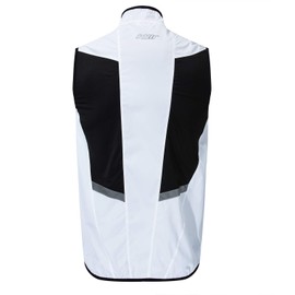 Bpbtti Men's Cycling Running Vest Sleevless Windbreaker With Two side Pockets - Windproof, Breathable and Reflective (Large, White)