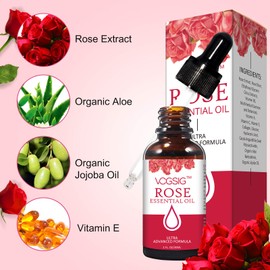 VOGSIG Rose Essential Oil 30ml - Aromatherapy, Skin Moisturizing, Anti-Aging, Reduce Pigmentation, Quickly Absorbed