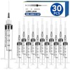 TENKAIWICK 30 Pack 5ml Syringes with Needle-22Ga 1.5Inch，Individually Sealed Packaging,