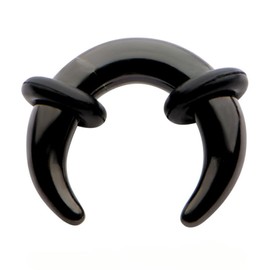 Zaya Body Jewelry Black Septum Pincher Ring Stretching Ear Plugs Tapers Horseshoes Gauges 00g 0g 1g 2g 4g 6g 8g 10g 12g 14g gauge (6g)