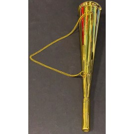 DEURA Signal Loud Horn Glossy Polished Brass With Chain Straight Length 13.50"