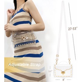 Clear Purses For Women, Small Clear Purse Clear Crossbody Bag Stadium Approved, Gold Rivet, Clear