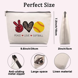 Softball Gifts Travel Cosmetic Bag Softball Team Gifts for Softball Players Softball Gifts for Coaches Inspirational Gifts Birthday Gifts for Softball Lovers Mom Sister Friend Gifts Makeup Bag