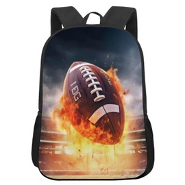 Funny Backpack Football Backpack Aesthetic Bookbag Black Simple Modern Lightweight Backpack With Mesh Side Pocket Large Laptop Backpack