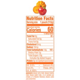 Happy Baby Organics Clearly Crafted Stage 2 Baby Food Apples, Pumpkin & Carrots, 4 Ounce Pouch (Pack of 16)