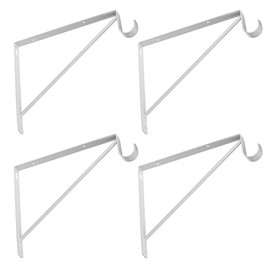 Dewell 4 Pcs Shelf and Rod Brackets, Wall Mounted Shelf Supports White,SRB300