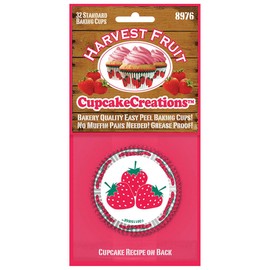 Cupcake Creations 8976 Standard Harvest Vest Strawberry Baking Cups 32-Piece