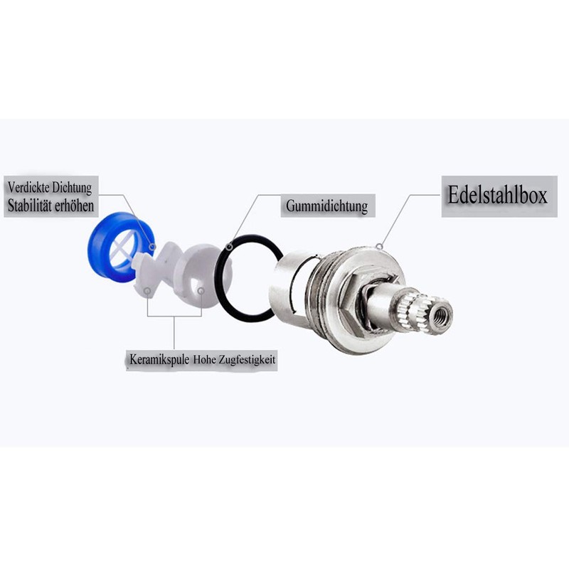 Set of 2 Stainless Steel Angle Valve Sink Wall Connection
