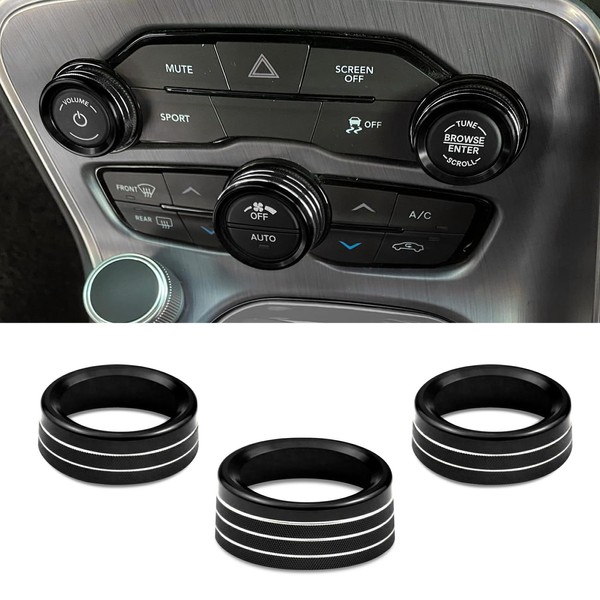 3PCS Air Conditioner Switch Button Knob Cover, Car Interior Trim