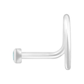 PIERCINGLINE PMFK Spiral Nose Stud with Crystal, Flexible, Piercing Nose Stud, Choice of Colours, PMFK