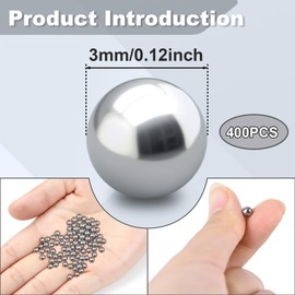 OIIKI 400 PCS Paint Mixing Balls, 316 Stainless Steel Ball for Mixing Paint, 0.12 Inch/ 3 mm Nail Polish Bearing Balls, Replacement Balls for Mixing Model Paints