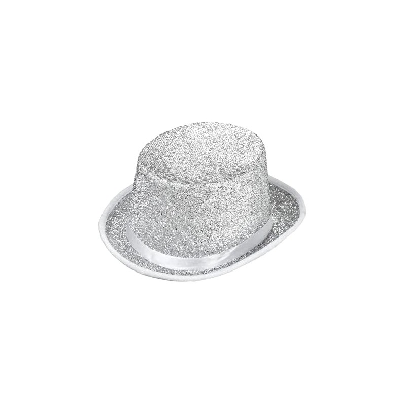 Widmann Showtime 04542 Hat Silver Glitter Top Hat Hat Costume