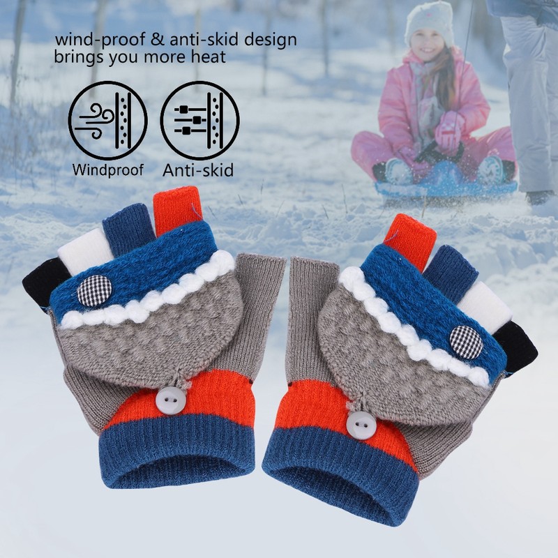 1 Pair 7.4V USB Winter Windproof Heating Gloves Outdoor Cycling