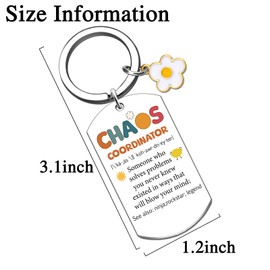SOJUWEL Chaos Coordinator Gifts for Women Supervisor Gift Keychain Best Boss Gift for Bosses Lady Manager Coworker Boss's Day Work Anniversary Christmas Chaos Coordinator Keyring