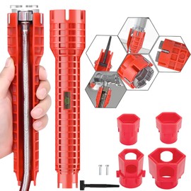 HONGHCL Herramienta Instalacin Grifo y Fregadero 14 en 1 - Multifuncin Llave de Instalacin de Grifo y Gregadero de Instalacin y Eliminacin,...        