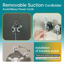 BUYBAR Power Cord Organizer + 13pack Sticky Self Adhesive Wall Hooks+Magnetic Hooks for Traeger Pellet Grill Smoker Accessories for Kitchen Bathroom