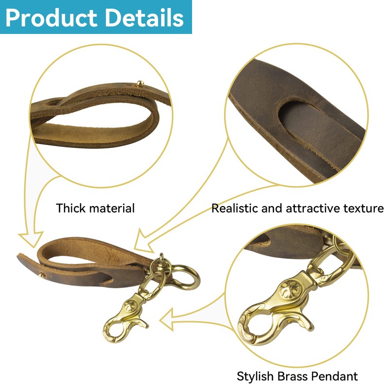 Leather Glove Holder Strap with Pure brass Clip Motorcycle Riding