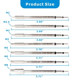 7PCS C245 Soldering Tips Heat Set Insert Tool Kit for M2/M2.5/M3/M4/M5/M6/M8 Threaded Inserts,Made of Copper- Compatible with JBC Station, Fast Heating for 3D Printing
