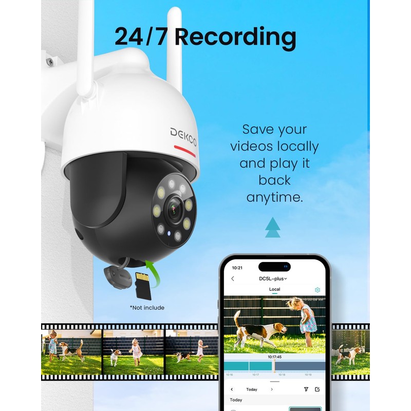 DEKCO 2K Security Camera Outdoor 2Packs, WiFi Outdoor Security Cameras
