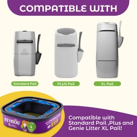 Premium Genie Litter Refill Bags | Jumbo 28FT, 8-Pack | Up to 32 Months Supply | 8 Cartridges for Superior Odor Control