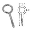 20mm Long screw eye - A4 (marine grade) Stainless -