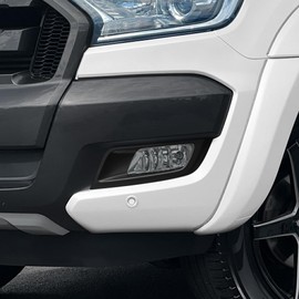JHCHAN Fog Light Cover Guard for Ford Ranger 2015-2018 T7 Wildtrak Front Bumper Fog Lamp Surround Trim Accessories Protector Matte Black 2PCS