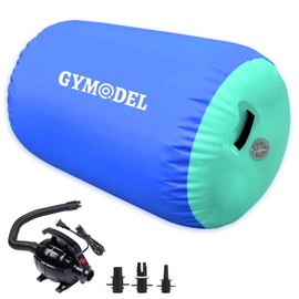 Air Roller Gymnastics Barrel Inflatable Tumbling Roller Air Mat, Air Barrel Gymnastics Tumble Track Mat with Pump for Backhandspring/Training Cheerleading/Yoga/Home and Outdoor Use