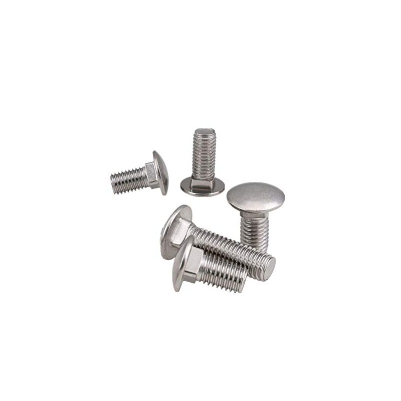 Set of 4 Square Carriage Bolts Stainless Steel M12 x