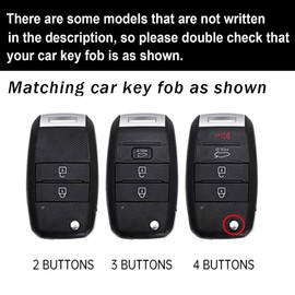 ontto 3-Button Key Fob Protector Fit for Hyundai Flip Key for Hyundai Accent Elantra Genesis Sonata,Metal and Leather Key Cover Fit for Kia Rio Optima Soul Sportage Forte Sorento Carens Cerato,Grey