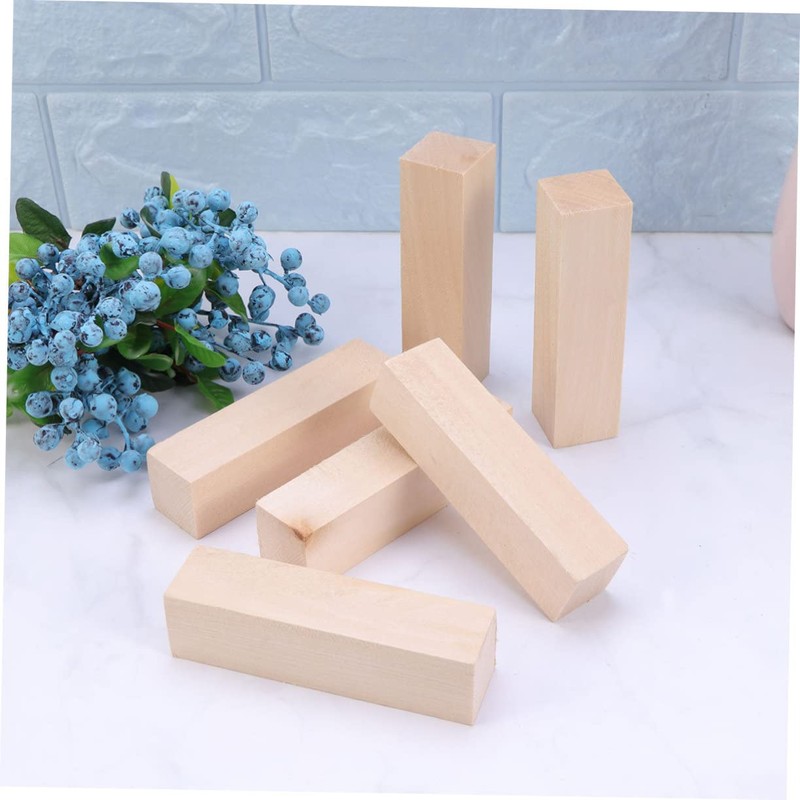 Operitacx 10pcs Small Wooden Plank Craft Natural Basswood Blocks for