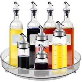 Turntable Organiser, 360° Fridge Rotating Plate Spice Holder, Turntable Organiser Refrigerator, 23 cm Round Kitchen Organiser, Kitchen Fridge Organiser, Rotating Organiser, Rotating Spice Holder