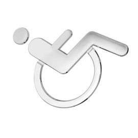 Baluue Disabled Sign, Disabled Wheelchair Accessible Sign for Shower Door Decals Sliver Applique Accessible Sign Sticker Handicap Access Logo