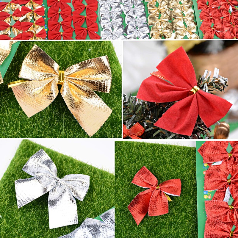 Pack of 60 Bows Christmas Small Bows Christmas Tree Bows