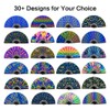 Raveahem UV Glow Rave Fan, Bamboo Folding Clack Hand Fan